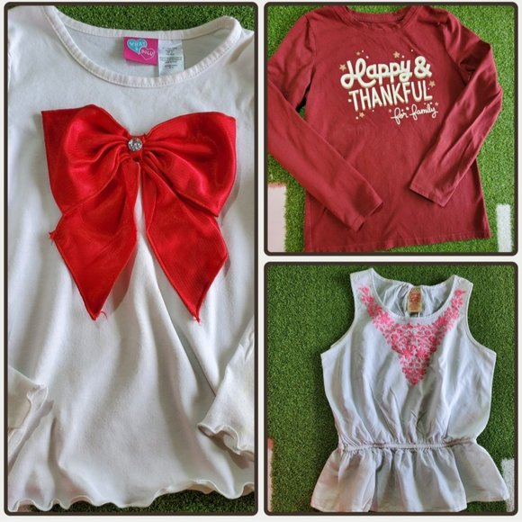 Set of 3 Girls Sleeveless & Long Sleeve Holiday and Summer Tops, Size M (7-8) - Picture 16 of 16